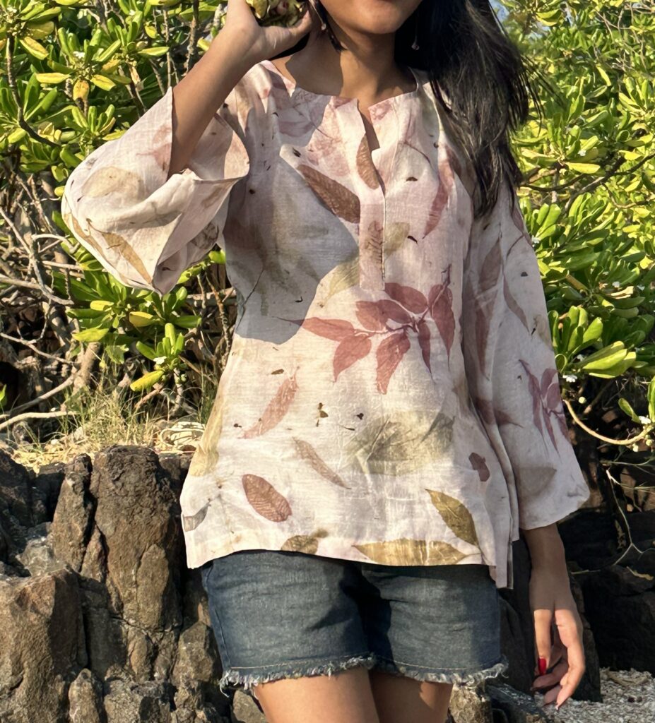 chanderi short kurti white