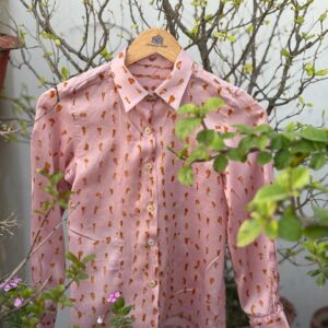 Rohida Shirt - Chanderi Silk (Pink)