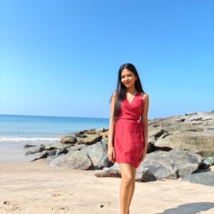 Wrap around dress in red maroon Habutai silk naturally dyed with sappanwood and marigold bundle dye - SewMuchBetter