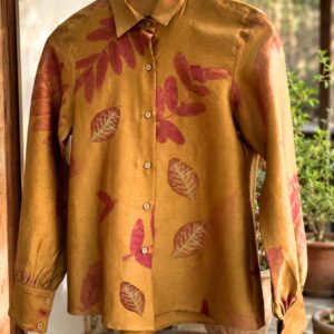 Chanderi silk shirt natural dye India - Himalayan Yew SewMuchBetter